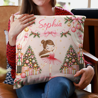 Coquette Bow Ballet Custom Name Gift For Ballet Lover ,Ballerina, Ballet Girl - Personalized Pillow