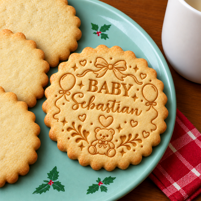 Personalized Baby Name With Heart Cookie Stamp HA75 919640