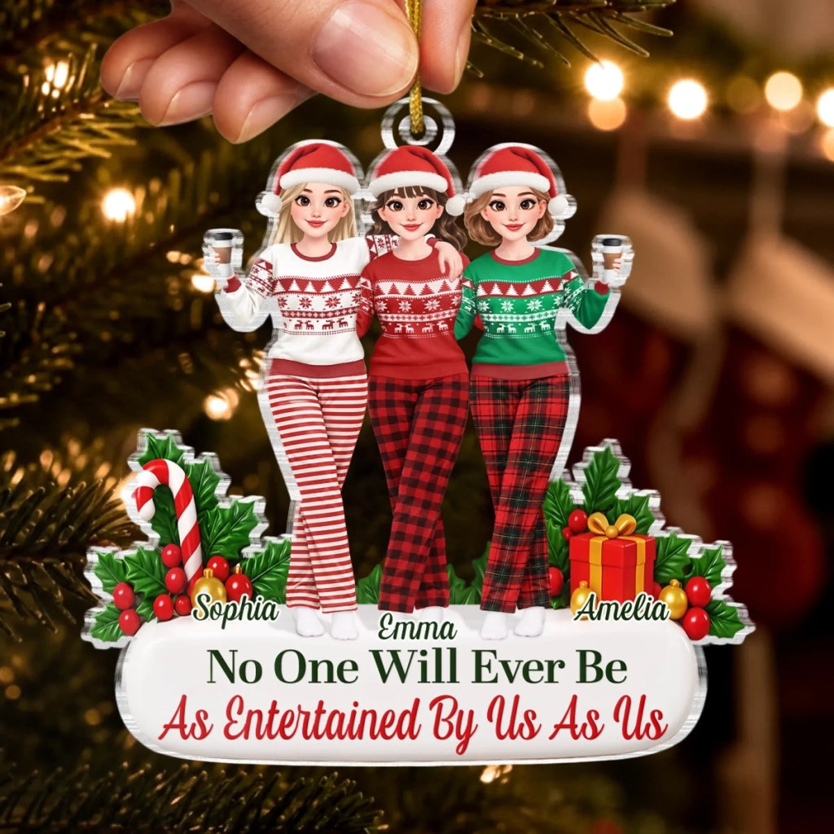 Custom Name Funny Christmas Gifts for Women - Personalized Ornament