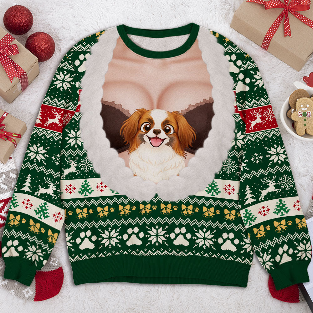 Custom Christmas Sweatshirt, Gift for Pet Lovers • My Baby Is Here - Personalized All-Over-Print Sweatshirt