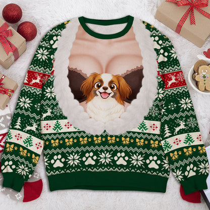 Custom Christmas Sweatshirt, Gift for Pet Lovers • My Baby Is Here - Personalized All-Over-Print Sweatshirt