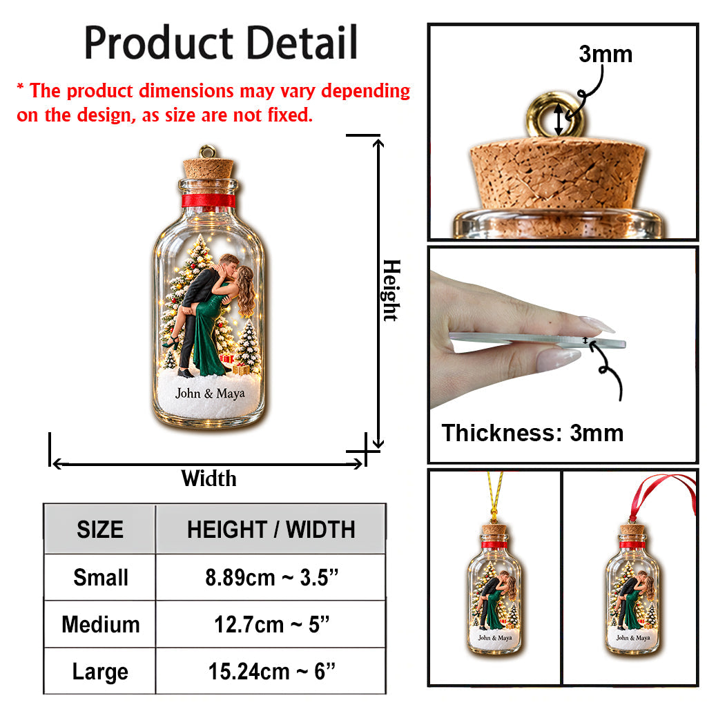 Custom Bottle Style Ornament - Personalized Couple Ornament