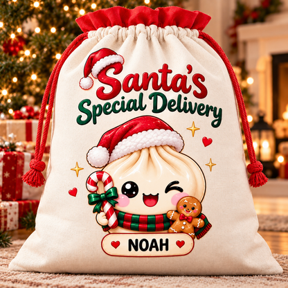 Personalized Dumpling Dim Sum Christmas Sacks Special Delivery For Kids Christmas Gift CH07 180760