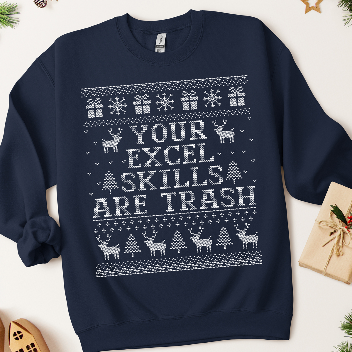 Your Excel Skills Are Trash Ugly Christmas Sweatshirt