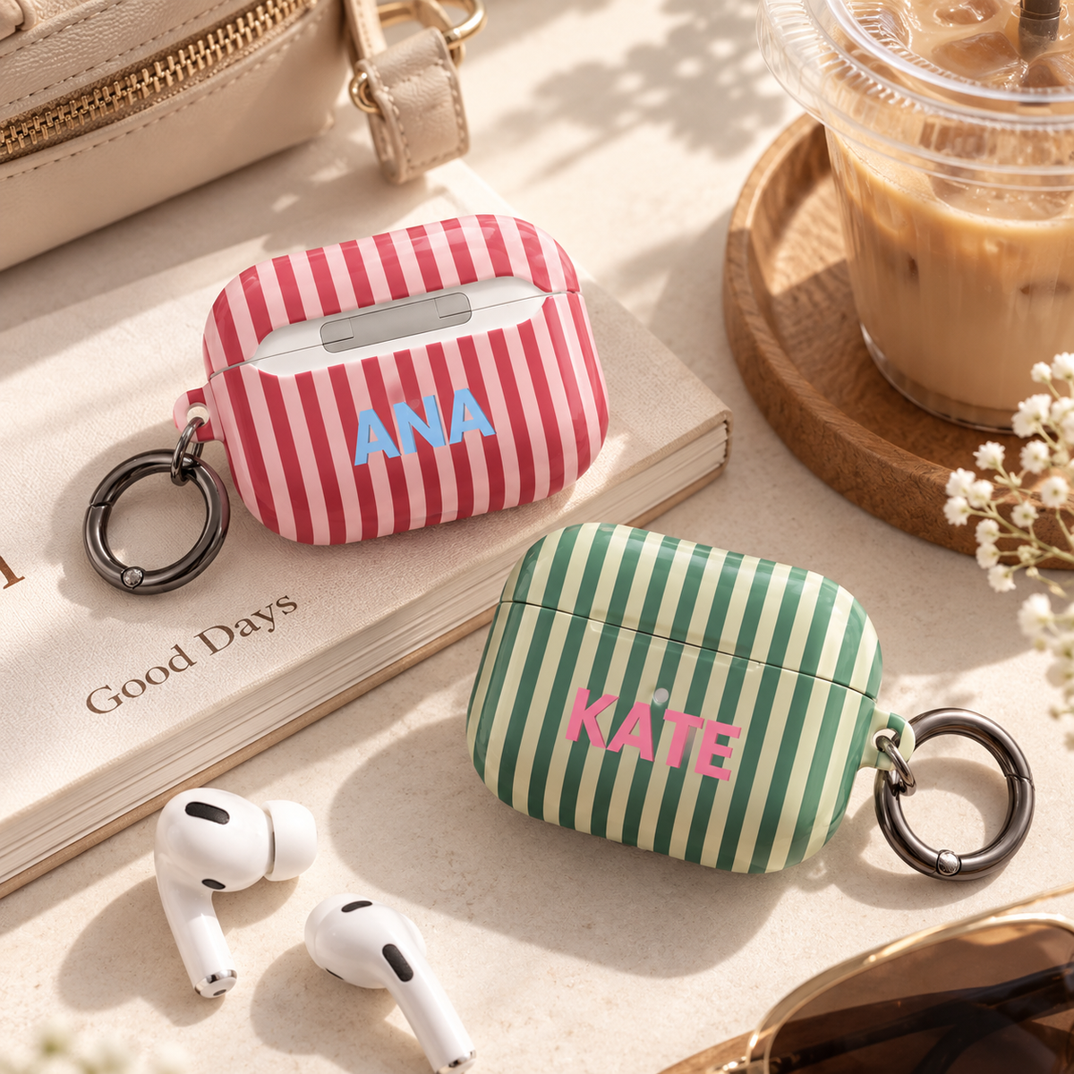 Personalized Monogram Name Protective Case For AirPods Gifts LM32 670533
