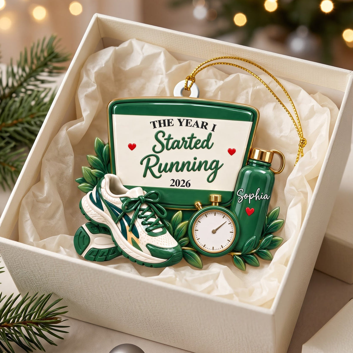 The Year I Started Running - Personalized Ornament