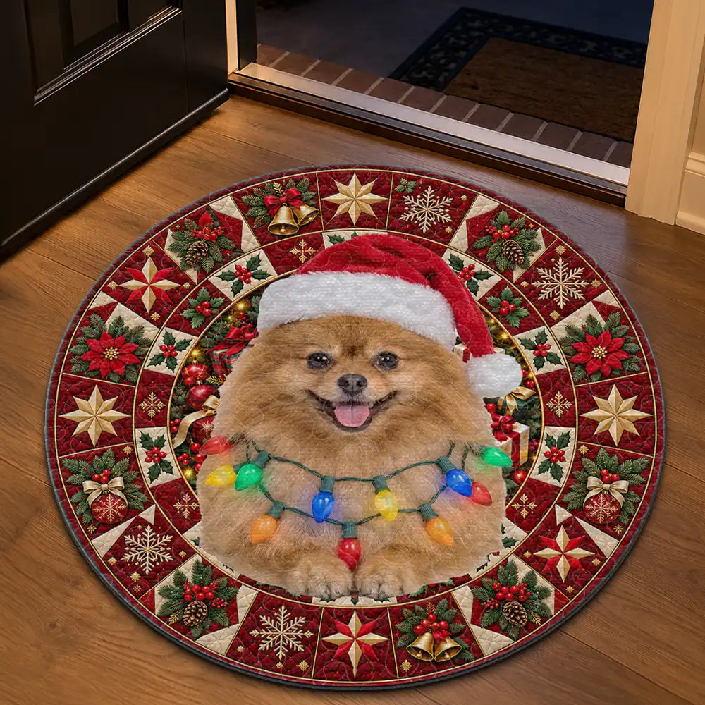 Gift For Dog Lovers - Personalized Custom Photo Christmas Decor Rug