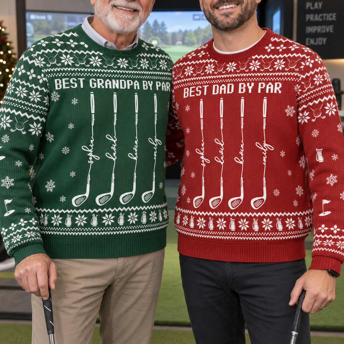 Best Dad By Par - Personalized Sweater