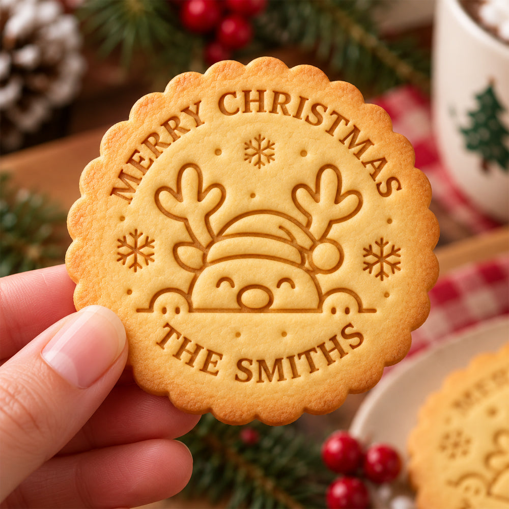 Personalized Family Name Christmas Cookie Stamp – Custom Merry Christmas Gift CH07 181042