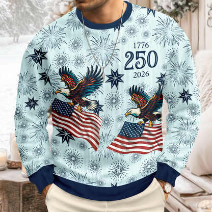 Personalized USA 250 Anniversary Eagle 1776-2026 Ugly Sweater TH10 171101