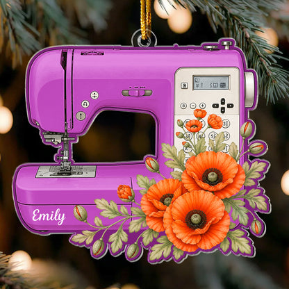 Custom Name, Sewing Machine Christmas Gift For Sewing Lover, Tailor - Personalized Ornament