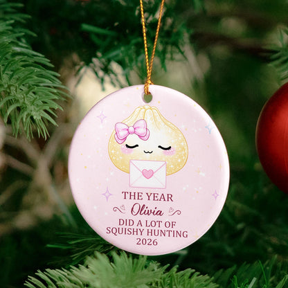 Cute Gift For Kids 2026 Cute Dumpling Squishy Hunter - Personalized Ornament