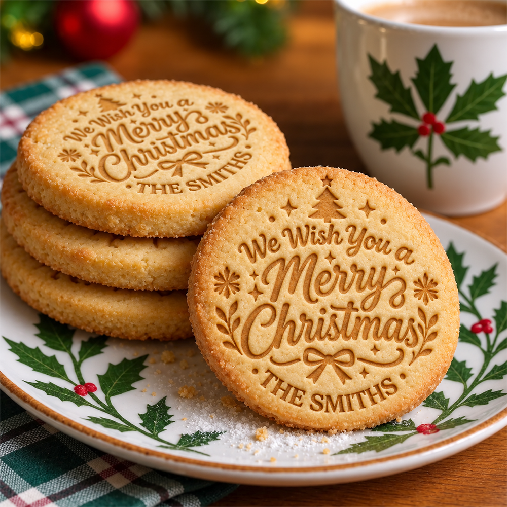 We Wish You a Merry Christmas - Personalized Family Name Christmas Cookie Stamp CH07 181064