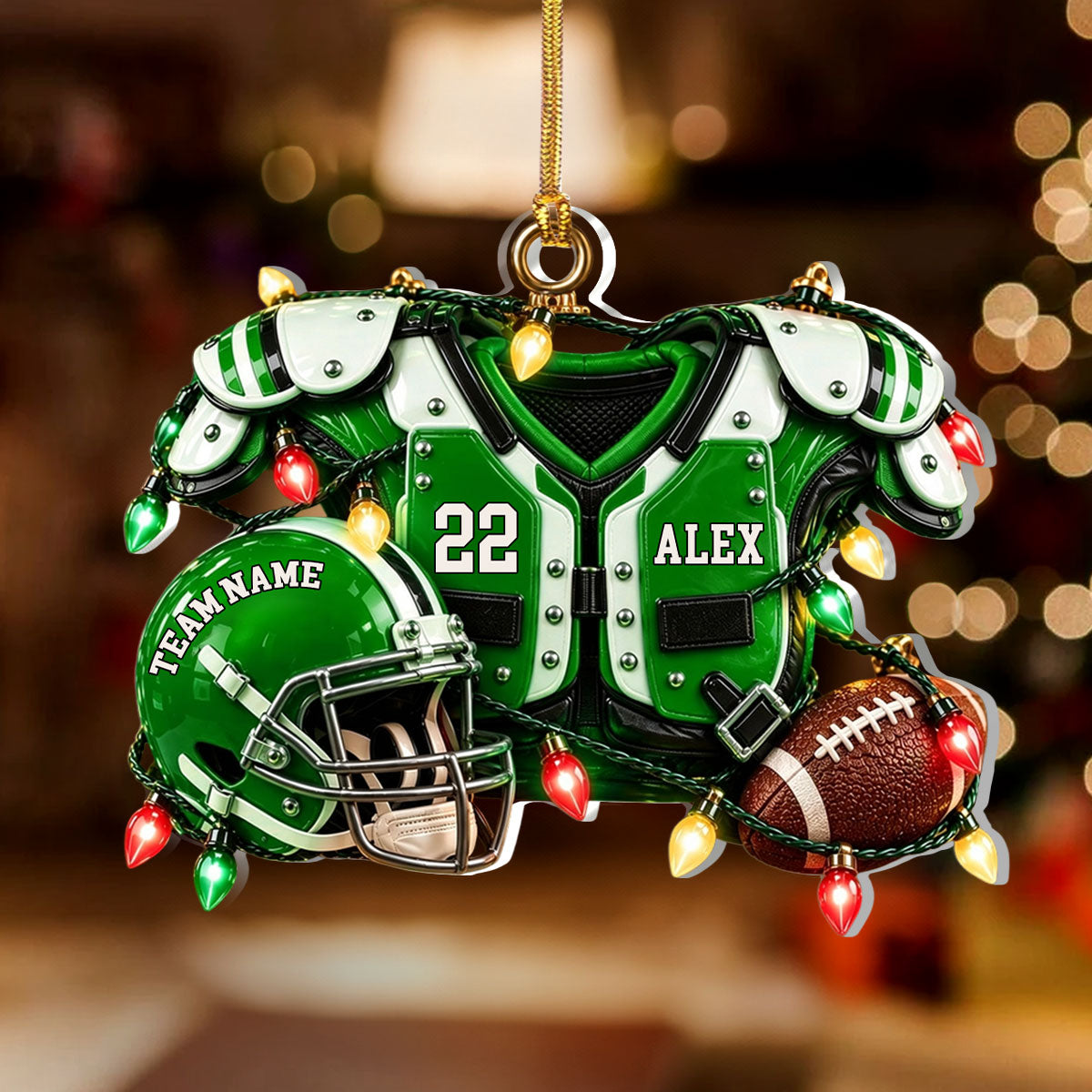 Personalized Football Player Gear - Personalized 1-Layer Acrylic Ornament