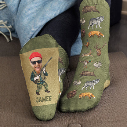 Hunting Socks Funny Gift For Dad Grandpa Husband - Personalized Socks