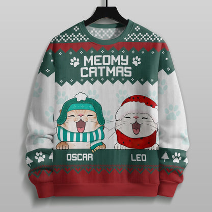 Personalized Cat Meowy Catmas Christmas Cats All-Over-Print Ugly Sweater - Best Christmas Gift Idea For Cat Lover, Cat Mom, Cat Dad HO82 891717