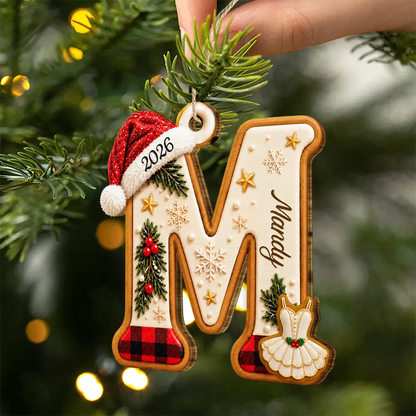 Christmas Initial Letter With Sport And Interest Gift For Kids - Personalized Custom Shaped Wooden Ornament