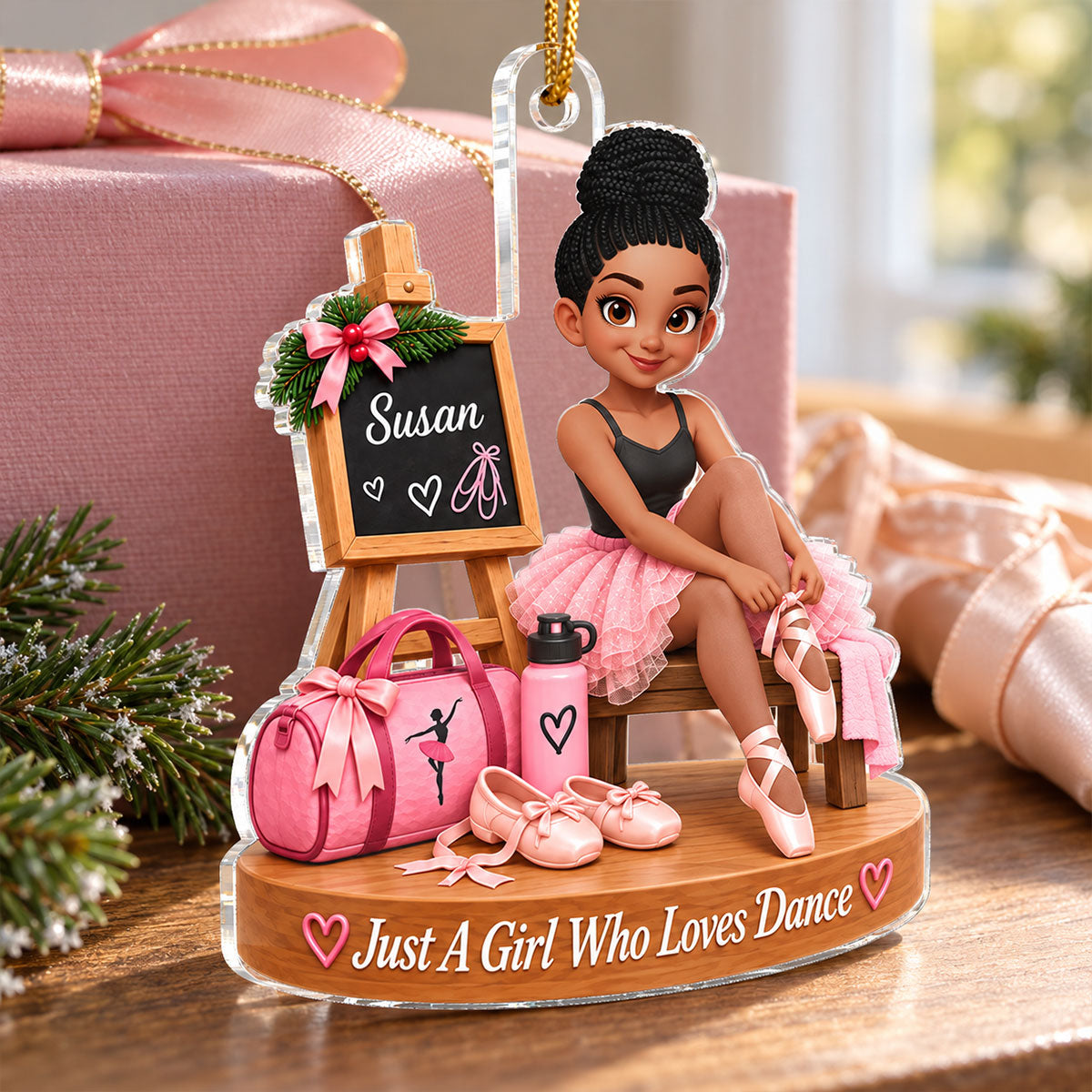 Custom Ballet Girl Name - Personalized Acrylic Ornament - Christmas Gift for Daughter, Granddaughter, Holiday Keepsake for Dancers