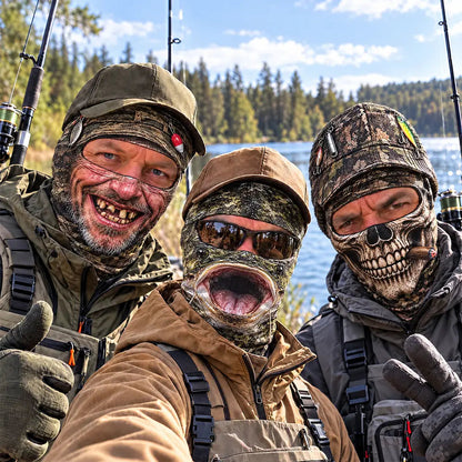 Gag Gift For Men Who Love Fishing, Fishermen, Friend - Personalized Realistic Big Fish Mouth Funny Face Balaclava Face Mask