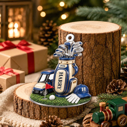 Golf Bag 3D Relief Acrylic Xmas For Golf Lover Golfer Dad - Personalized Ornament