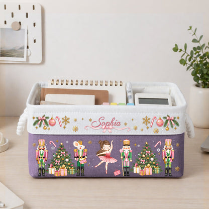 Nutcracker, Ballet, Christmas Organizer, Gift For Ballet Lover, Ballerina - Personalized Storage Basket