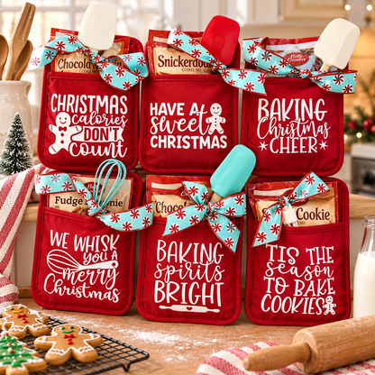 Personalized Christmas Calories Don't Count Potholder, Christmas Cookie Gift LM32 670537