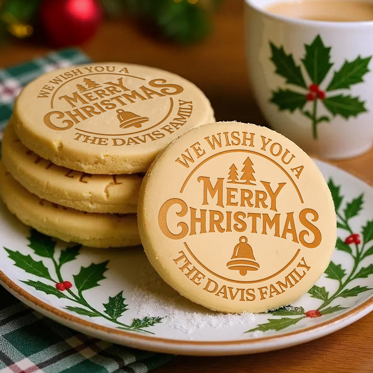 Personalized We Wish You A Merry Christmas Cookie Stamp - Holiday Baking Gift For Family LM32 670517