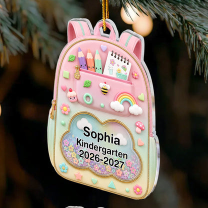 Kids School Backpack - Personalized Ornament