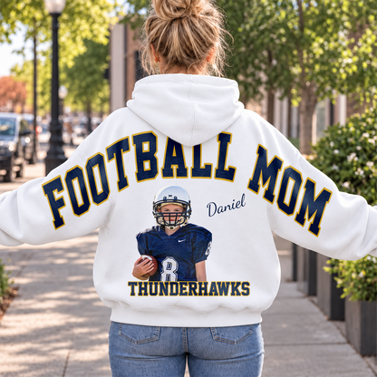 Custom Photo Football Dad Mom Shoulder To Shoulder Sweatshirt CH07 180932