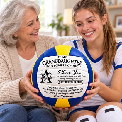 Custom Name Volleyball Gifts for Granddaughter - Personalized Volleyball