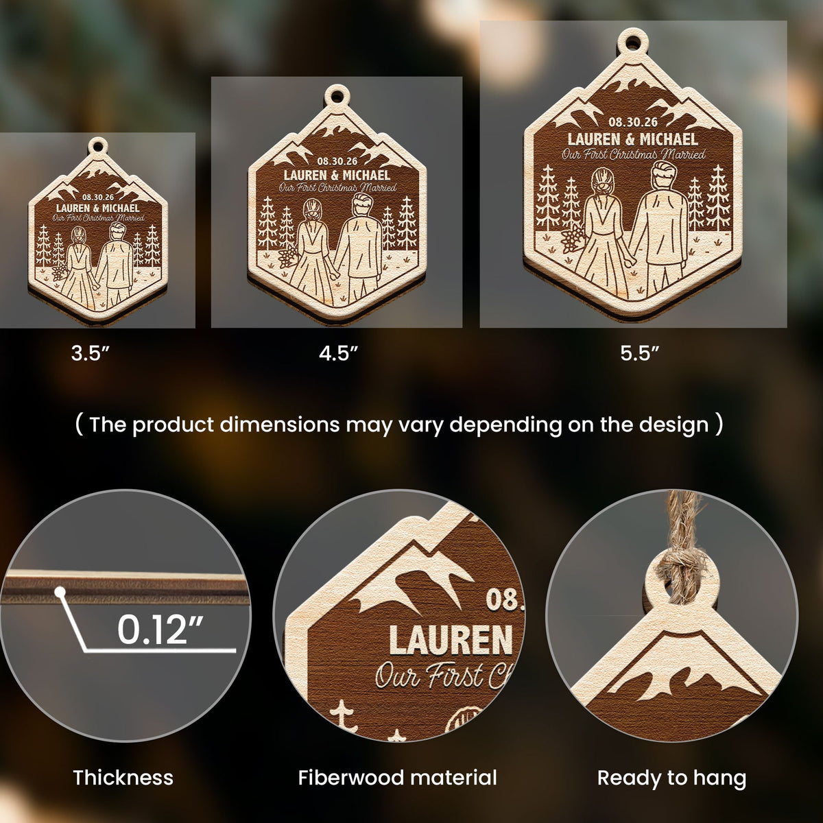 Our First Christmas Married - Forest Couples - Personalized Ornament
