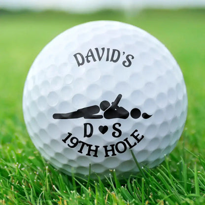 Naughty Gift For Husband Boyfriend - Personalized 19th Hole Golf Ball