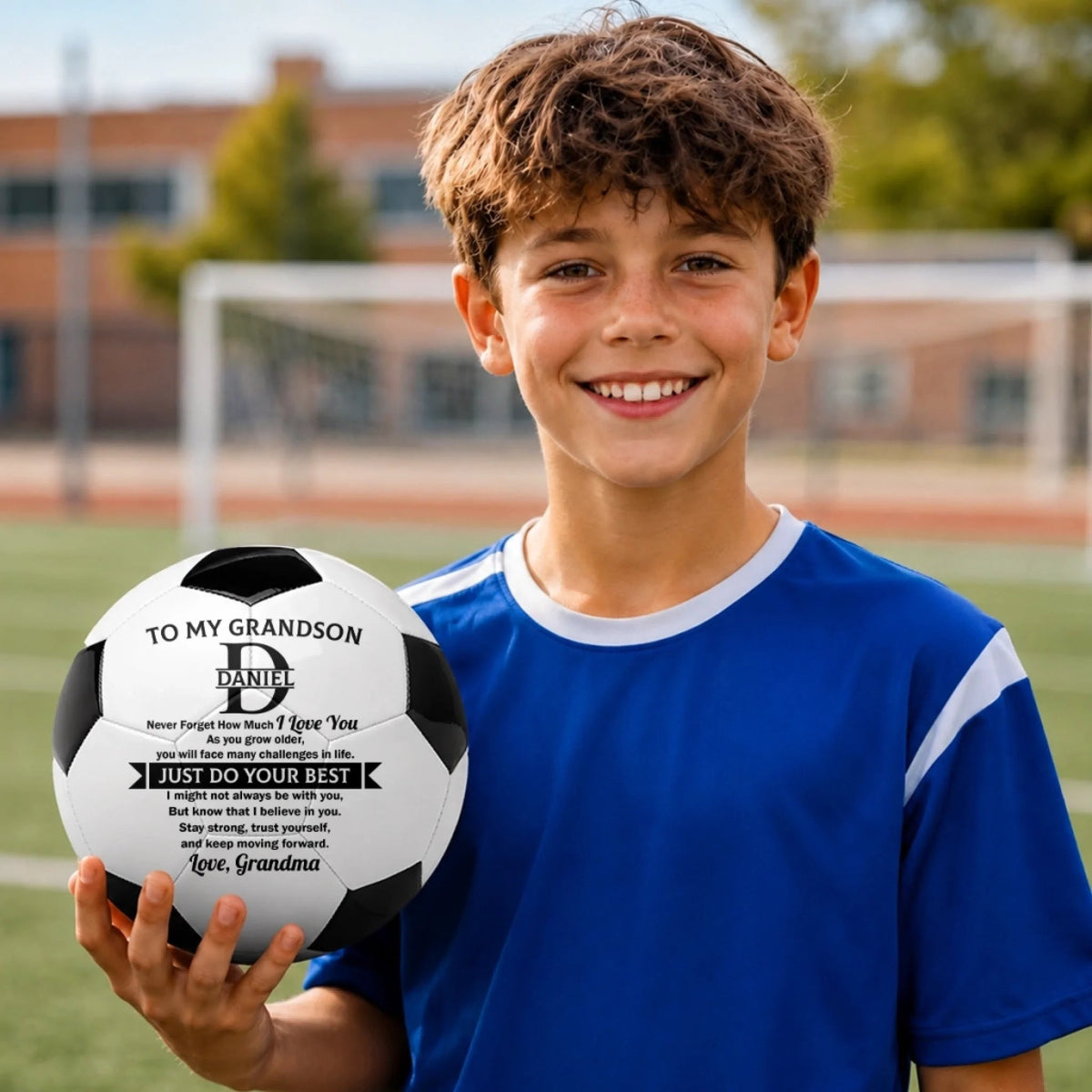 Custom Name Soccer Gifts for Grandson - Personalized Soccer Ball