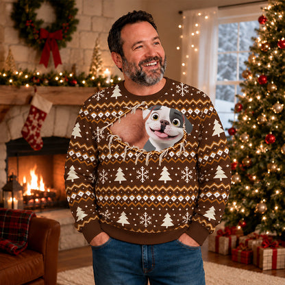 Custom Christmas Sweatshirt for Dog Dad, Dog Lovers • Forever Sassy - Personalized All-Over-Print Sweatshirt