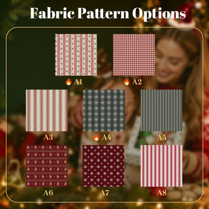 Personalized Embroidered Name Christmas Stocking Plaid & Stripe Holiday Stocking with Optional Bow CH07 180814