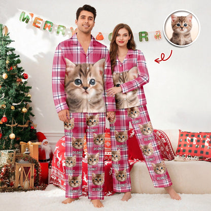 Custom Cat Photo Winter Pattern Pajamas Funny Gift For Cat Lovers CH07 896946