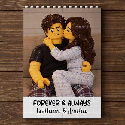 Custom Lego Couple Photo Merry Christmas Building Brick Block CH07 180730