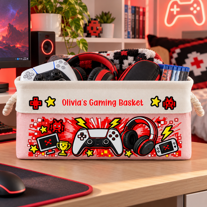 Gaming Gear Belongs Right Here - Personalized Storage Basket
