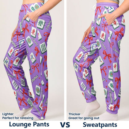 Mahjong Custom Name Gift For Mahjong Lovers, Mahjong Girls - Personalized Lounge Pants