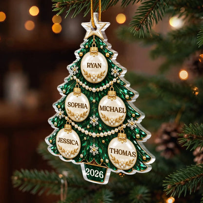 Custom Name Christmas Family Gifts - Personalized Acrylic Ornament