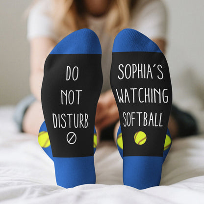 Do Not Disturb, I'M Watching Football, Basketball, Hockey, Soccer, Baseball - Personalized Socks