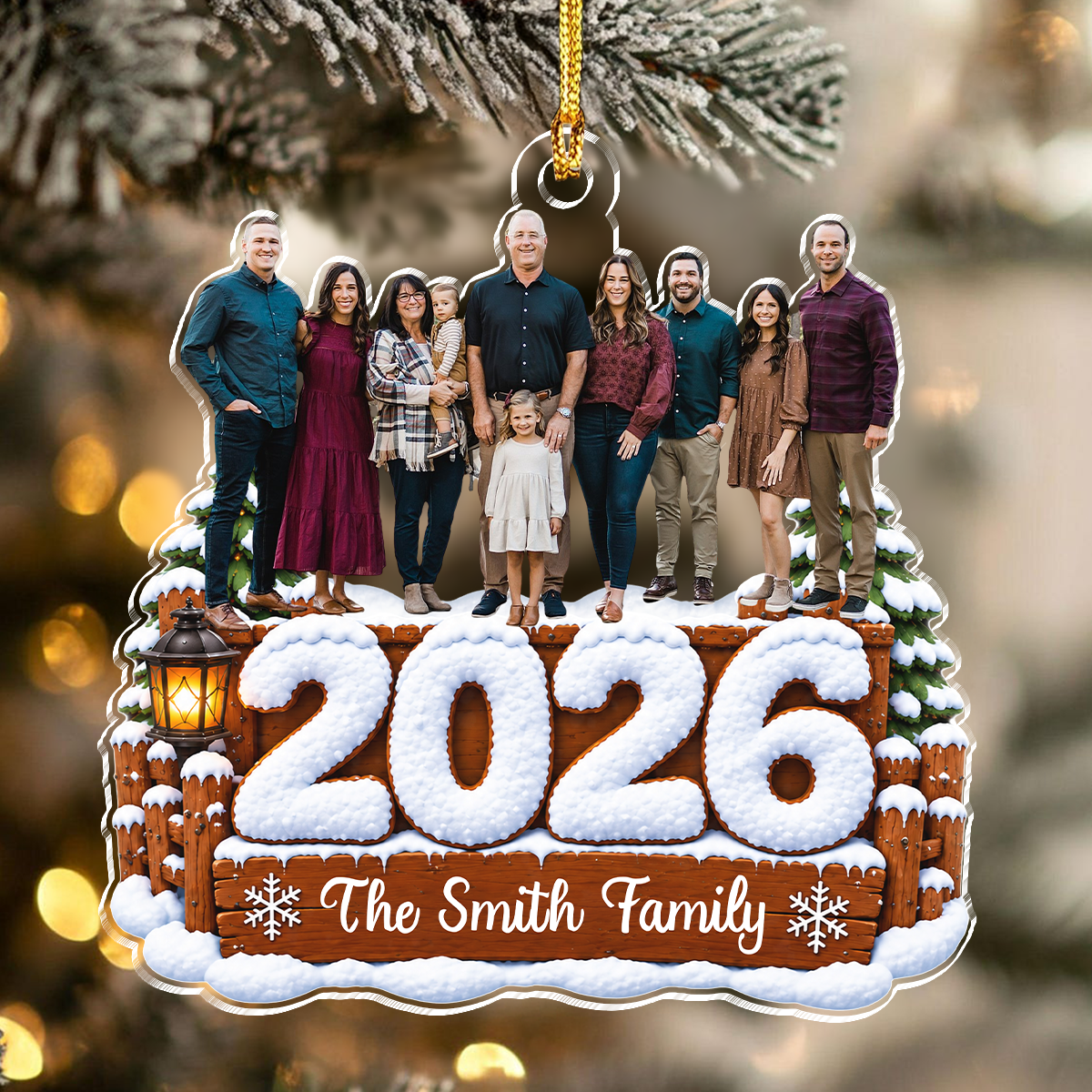 Custom Photo Family Christmas Memorial Acrylic Ornament HO82 903862