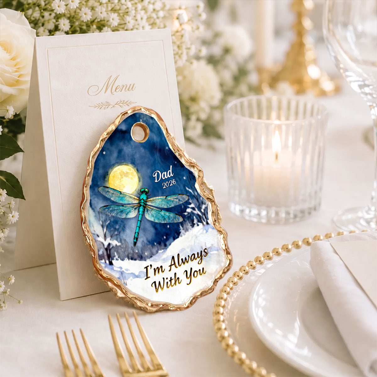 We're Always With You - Personalized Oyster Shell Ornament