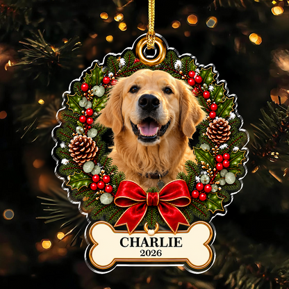 Personalized Pet Photo Christmas Acrylic Ornament Dog Lover Gift CH07 180746