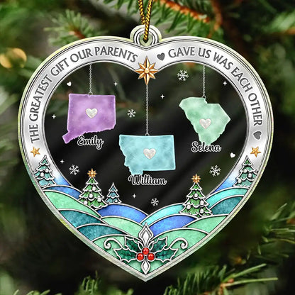 Christmas Gift For Long Distance Family - Personalized All Hearts Come Home For Christmas Acrylic Ornament
