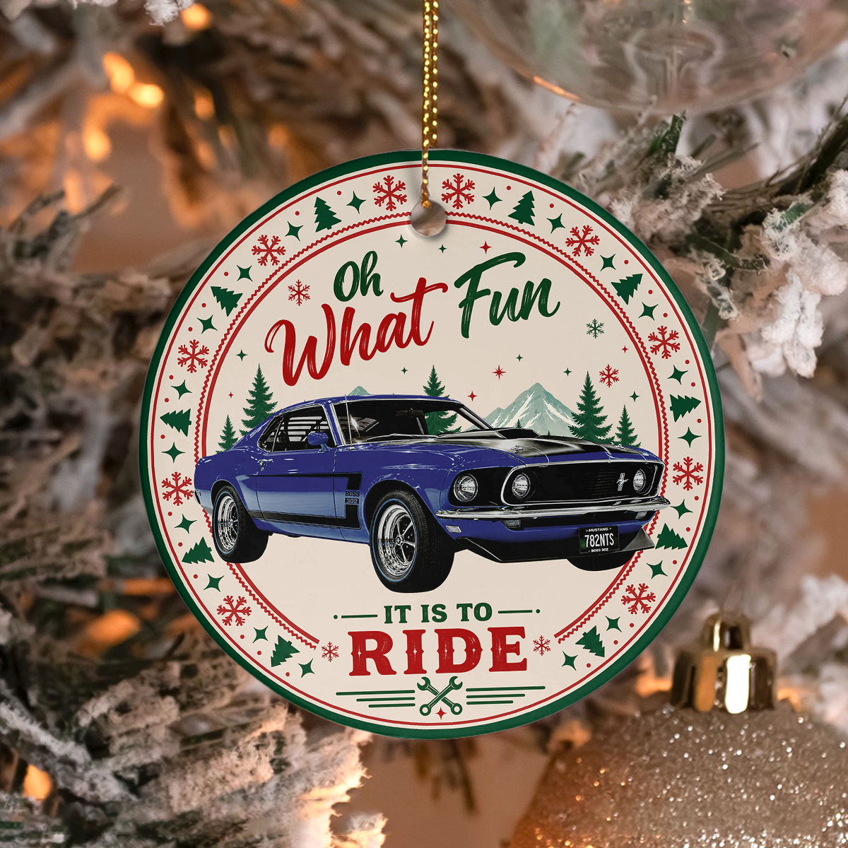 Custom Car Photo Oh What Fun It's To Ride Acrylic Ornament, Christmas Gift for Car Lovers CH07 180572