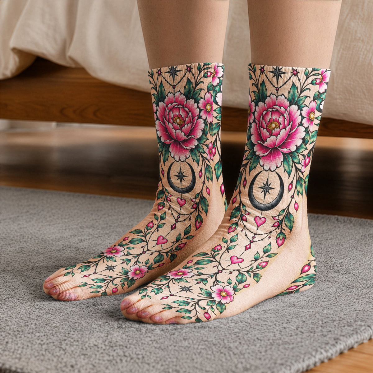 Funny Gag Gifts For Coworkers, Family, Kids - Tattoo Printed Gangster - Personalized Socks