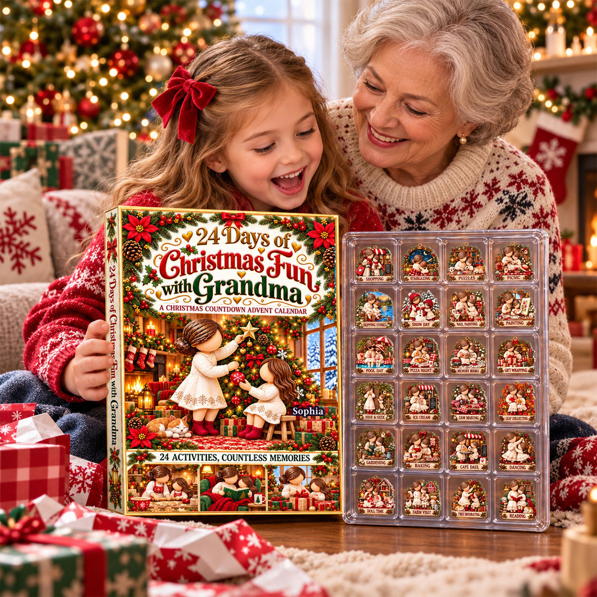 24 Days Of Christmas Fun With Grandma - Personalized Christmas Advent Calendar