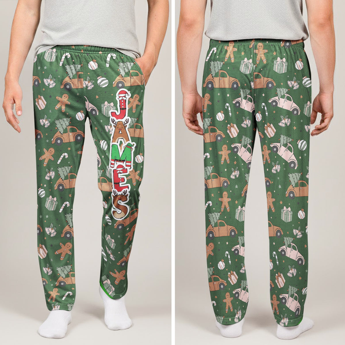Custom Family Name Elf Santa Letter, Christmas Gift, Holiday Family Gift - Personalized Lounge Pants