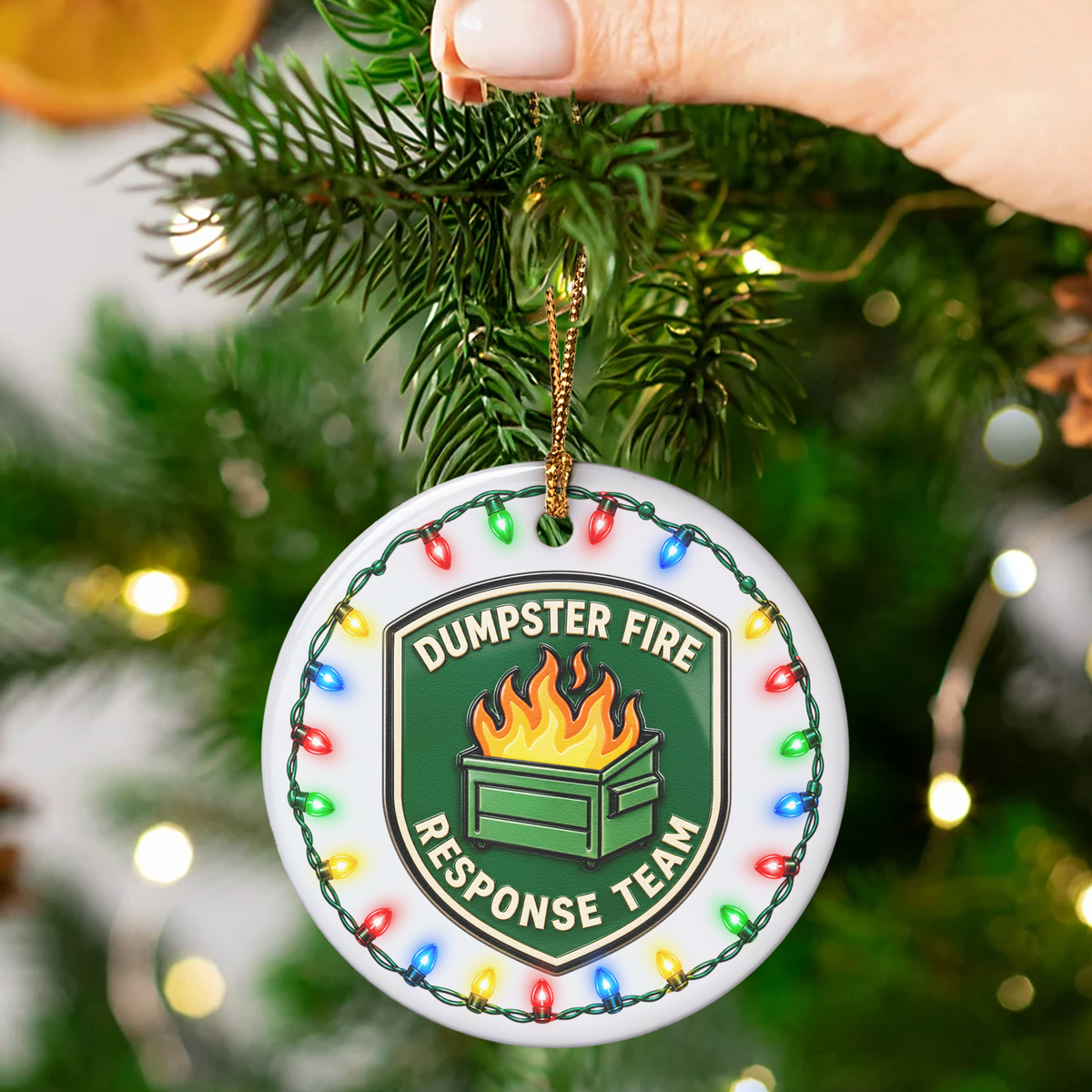 Dumpster Fire Response Team - Custom Crossword Names - Personalized Ornament